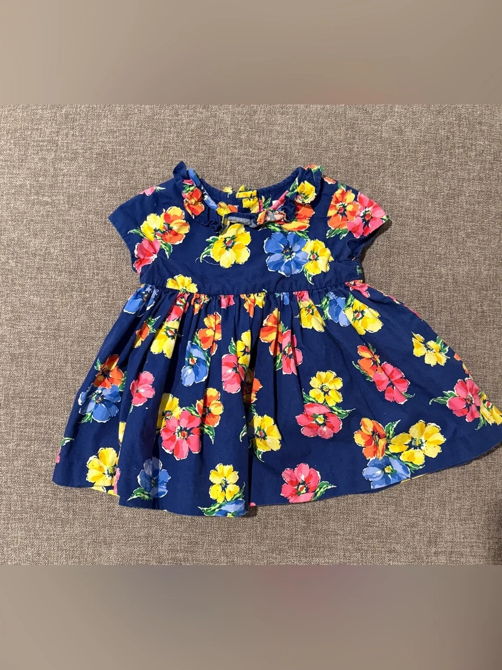 Ralph Lauren Navy Floral Short Sleeve Baby Dress 9m